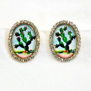 Loteria Earrings El Nopal Cactus Earrings